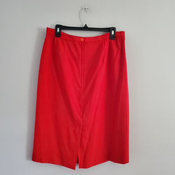 Requirements Vintage Red Pencil Straight Skirt L - Picture 2 of 7
